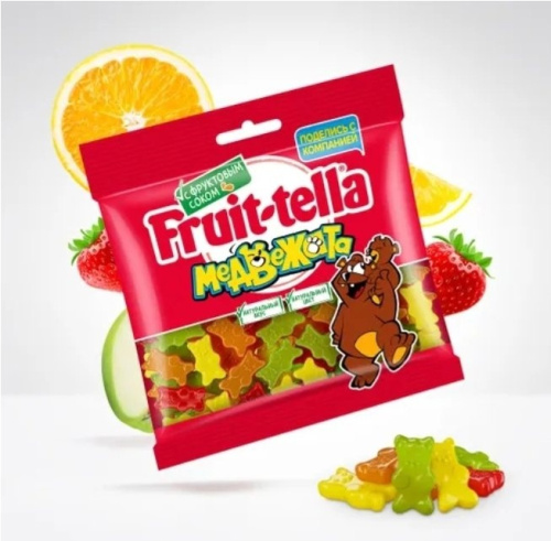 Мармелад Fruittella жевательный  Медвежата, с фруктовым соком 70 гр фото 2