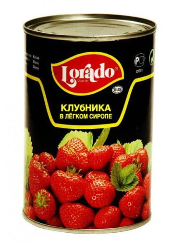 Клубника в легком сиропе Lorado 410 гр