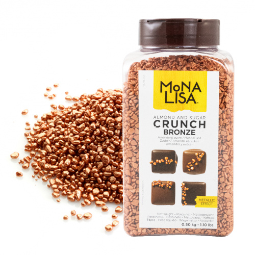 Декор сахарный с миндалем Mona Lisa Crunch Bronze (бронзовый), 500г фото 3