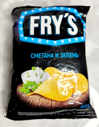 Чипсы картофельные FRY`S вкус Сметана с зеленью 70 гр